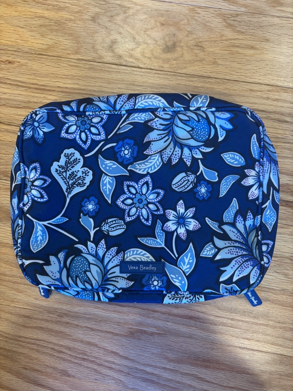 Vera Bradley Navy & Light Blue Floral Quilted Cosmetic Case